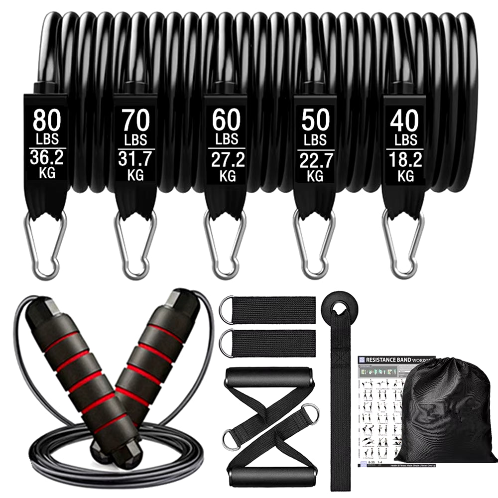 360 lbs Resistance Band Set for Fitness Training - Elastic Tubes and Yoga Bands for Home Gym Workouts