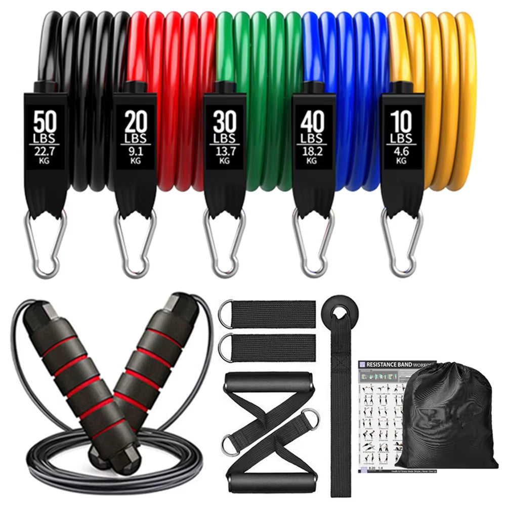360 lbs Resistance Band Set for Fitness Training - Elastic Tubes and Yoga Bands for Home Gym Workouts