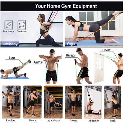 360 lbs Resistance Band Set for Fitness Training - Elastic Tubes and Yoga Bands for Home Gym Workouts