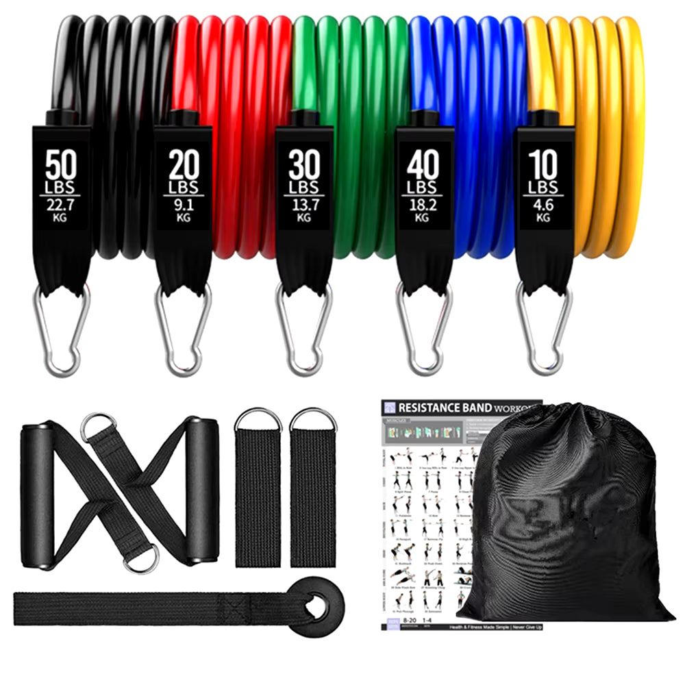 360 lbs Resistance Band Set for Fitness Training - Elastic Tubes and Yoga Bands for Home Gym Workouts