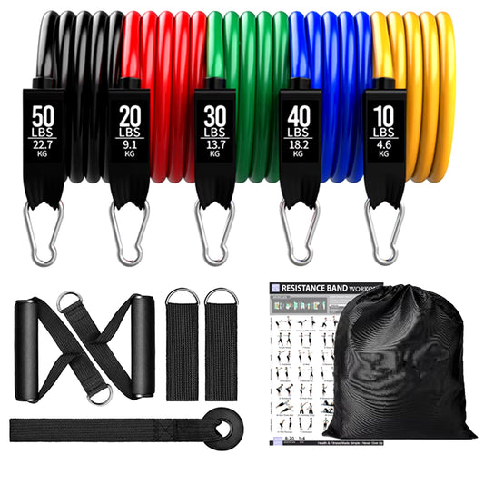 360 lbs Resistance Band Set for Fitness Training - Elastic Tubes and Yoga Bands for Home Gym Workouts
